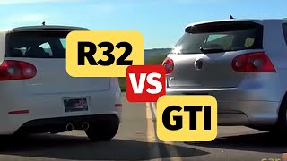 VW Golf R32 vs VW GTI [upl. by Brozak]