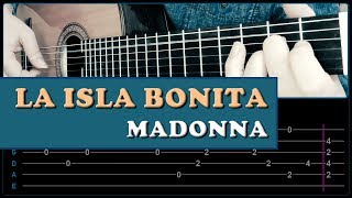 LA ISLA BONITA Madonna Fingerstyle Guitar Cover With TABS [upl. by Kittie]