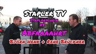 Stapler TV  Abfahrtskontrolle Staplerschein Praxis  mit Björn Henk und Rene Brückner [upl. by Hailed553]