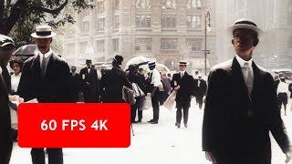 4k 60 fps A Trip Through New York City in 1911 [upl. by Tiffanle]