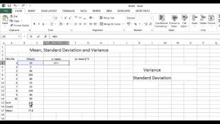 Calculate Mean Variance Standard Deviation in Excel  Statistics [upl. by Wendie]