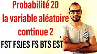 Probabilité 20  la variable aléatoire continue 2 s2lafac adnantaalim [upl. by Nilam879]