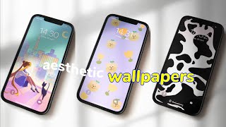 99 aesthetic wallpapers where to find  links 🦋  iphone 12 pro max gold [upl. by Noyrb]