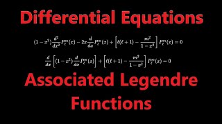 Associated Legendre Functions  Differential Equations [upl. by Eikcor894]