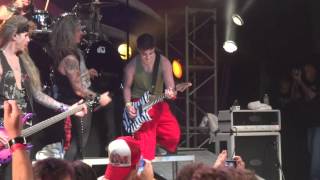 FAN PLAYS STEEL PANTHER ONSTAGE WITH THE BAND [upl. by Yednil680]