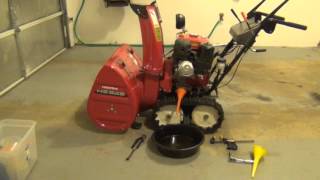 Honda HS928 Snowblower Oil Change [upl. by Llewkcor]