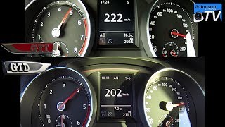 Golf 7 GTI vs Golf 7 GTD  0220 kmh acceleration 1080p [upl. by Wivinia]