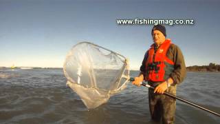 Whitebaiting Pole Nets Waimakariri River Fishing Allan Burgess [upl. by Drazze]