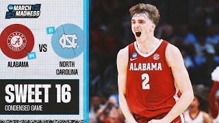 Alabama vs North Carolina  Sweet 16 NCAA tournament extended highlights [upl. by Aikehs561]