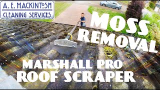 Moss Removal From Roof Tiles Using Marshall Pro Scraper [upl. by Ateiram]