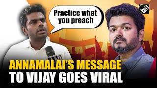 ‘Don’t give us advice’ Annamalai attacks Thalapathy Vijay over 3 language policy video goes viral [upl. by Nomolas]