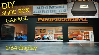 DIY garage for Hot Wheels Matchbox cars old shoebox How to build 164 display [upl. by Laureen907]