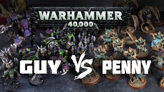 Sandstone Necrons vs Deathskulls Orks 500 point Warhammer 40000 battle report [upl. by Noelyn]