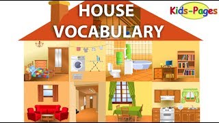 House vocabulary Parts of the House Rooms in the House House Objects and Furniture [upl. by Janene348]