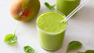 The BEST Green Smoothie  Spinach Mango Smoothie [upl. by Mosra]