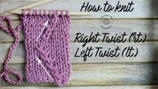 Left LT amp Right RT Twist Stitch Tutorial [upl. by Odlanar]