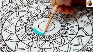 How To Draw Mandala Step By Step Mandala on Canvas Dot Mandala art Jyoshita Ghate [upl. by Alilahk616]