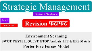 3  Strategic management  Environmental Scanning SWOT PESTEL Porter 5 forces IFE amp EFE matrix [upl. by Janice738]