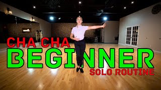 Beginner Cha Cha Solo Practice Routine  Ballroom Dance Tutorial [upl. by Ydahs]