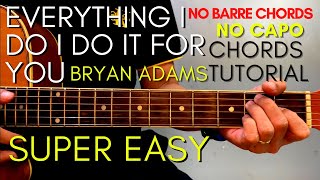 BRYAN ADAMS  Everything I Do I Do It For You CHORDS EASY GUITAR TUTORIAL for Beginners [upl. by Hurty488]