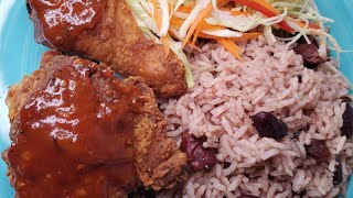 How to make Jamaican Fry Chicken Dinner  Fried Chicken recipe [upl. by Helbon123]