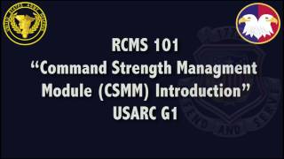 RCSM 101 quotIntroduction to CSMMquot [upl. by Yesnyl]