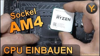 AMD Ryzen CPU einsetzen Sockel AM4  Prozessor einbauen Tutorial für Ryzen 7 5 3 usw [upl. by Nattirb]