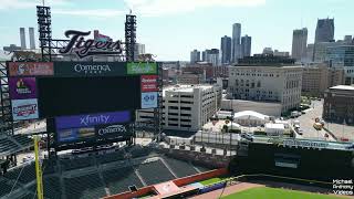 Ford Field And Comerica Park  Downtown Detroit Michigan 4K [upl. by Einaffets]