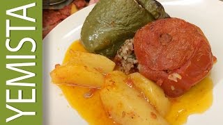 YiaYias Greek Recipe  YEMISTA Stuffed Peppers amp Tomatoes [upl. by Drehcir469]