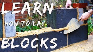 HOW TO LAY BLOCKS Bricklaying for beginners EP13 [upl. by Theodore]