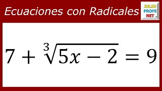 ECUACIONES CON RADICALES  Ejercicio 1 [upl. by Tartan461]