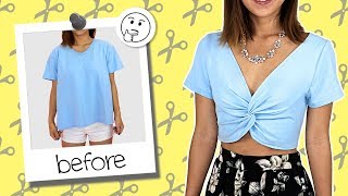 DIY TShirt Transformed into Twisted Crop Top  Coolirpa [upl. by Renzo]