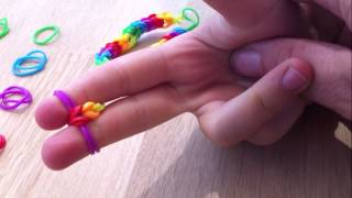 Double Fishtail Loom Band using your Fingers [upl. by Eimmot]