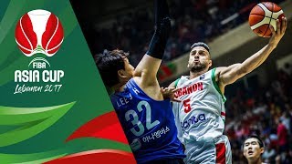 Lebanon v Korea  Highlights  FIBA Asia Cup 2017 [upl. by Suolevram]