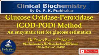 Glucose OxidasePeroxidase GODPOD Method an enzymatic test for glucose estimation [upl. by Winny167]