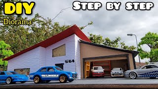 DIY Hot Wheels House with Garage 164 Diorama Tutorial [upl. by Asirehc]