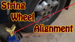 DIY Perform A Vehicle Front End Alignment Using String and a Ruler  Front End Replacement Part 3 [upl. by Asik]