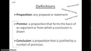 Propositions premises and conclusions [upl. by Sheila]