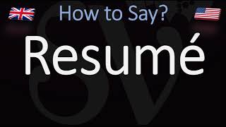 How to Pronounce Resumé CORRECTLY Meaning amp Pronunciation [upl. by Eitsirk]