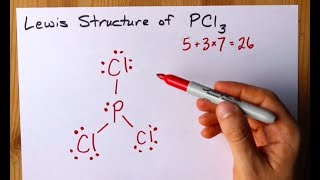 How to Draw the Lewis Structure of PCl3 phosphorus trichloride [upl. by Etnoel]