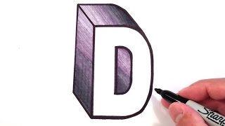 How to Draw the Letter D in 3D [upl. by Notse584]