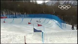 Turin 2006 Winter Olympics  Womens Snowboard Cross Final [upl. by Ynaffyt]