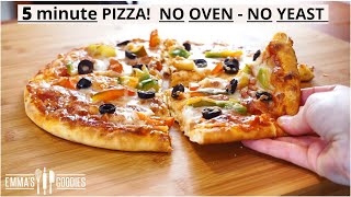 5 Minute NO OVEN  NO YEAST PIZZA Lockdown Pizza Recipe [upl. by Ttik263]