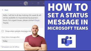 How To Set a Status Message in Microsoft Teams [upl. by Ahseiyt]