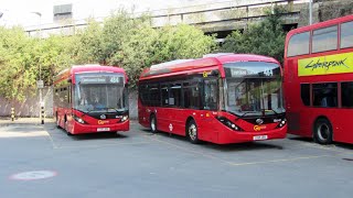 Electric Buses On London Bus Route 484 Lewisham  Camberwell Green [upl. by Irej211]