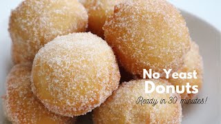 EASY NO YEAST DONUTS  NO KNEAD amp READY IN 30 MINUTES [upl. by Hanus]