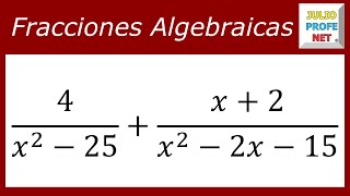 Sumar fracciones algebraicas  Ej 2 [upl. by Gut]