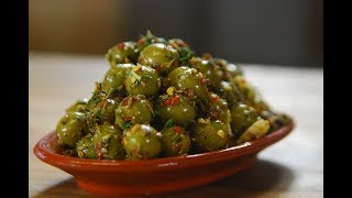 Spicy Green Olives  Cooksmart  Sanjeev Kapoor Khazana [upl. by Ettennan116]