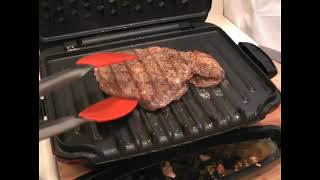 Cooking Ribeye Steak On The George Foreman Grill [upl. by Hgielah]