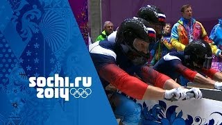 Bobsleigh  FourMan Heats 1 amp 2  Sochi 2014 Winter Olympics [upl. by Dlared]